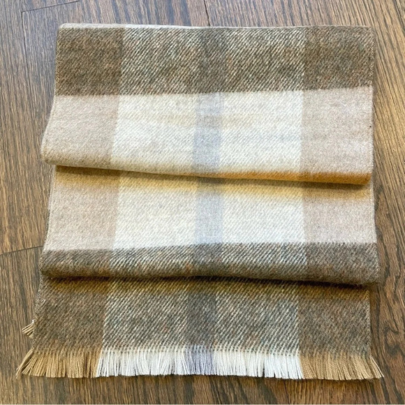 Vintage Trimingham's Bermuda Scarf Plaid Made in France Neutral - Picture 4 of 6